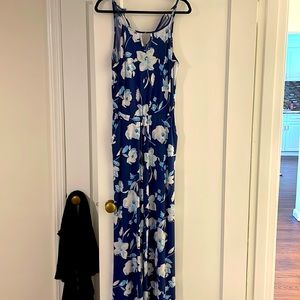 Blue floral jumpsuit